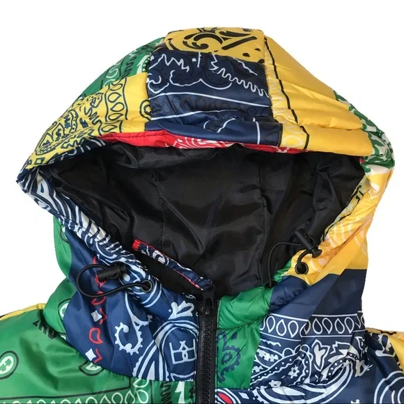 🚨Last One🚨 Men’s “Colorful Bandana” puff jacket. Size M. - Picture 3 of 6